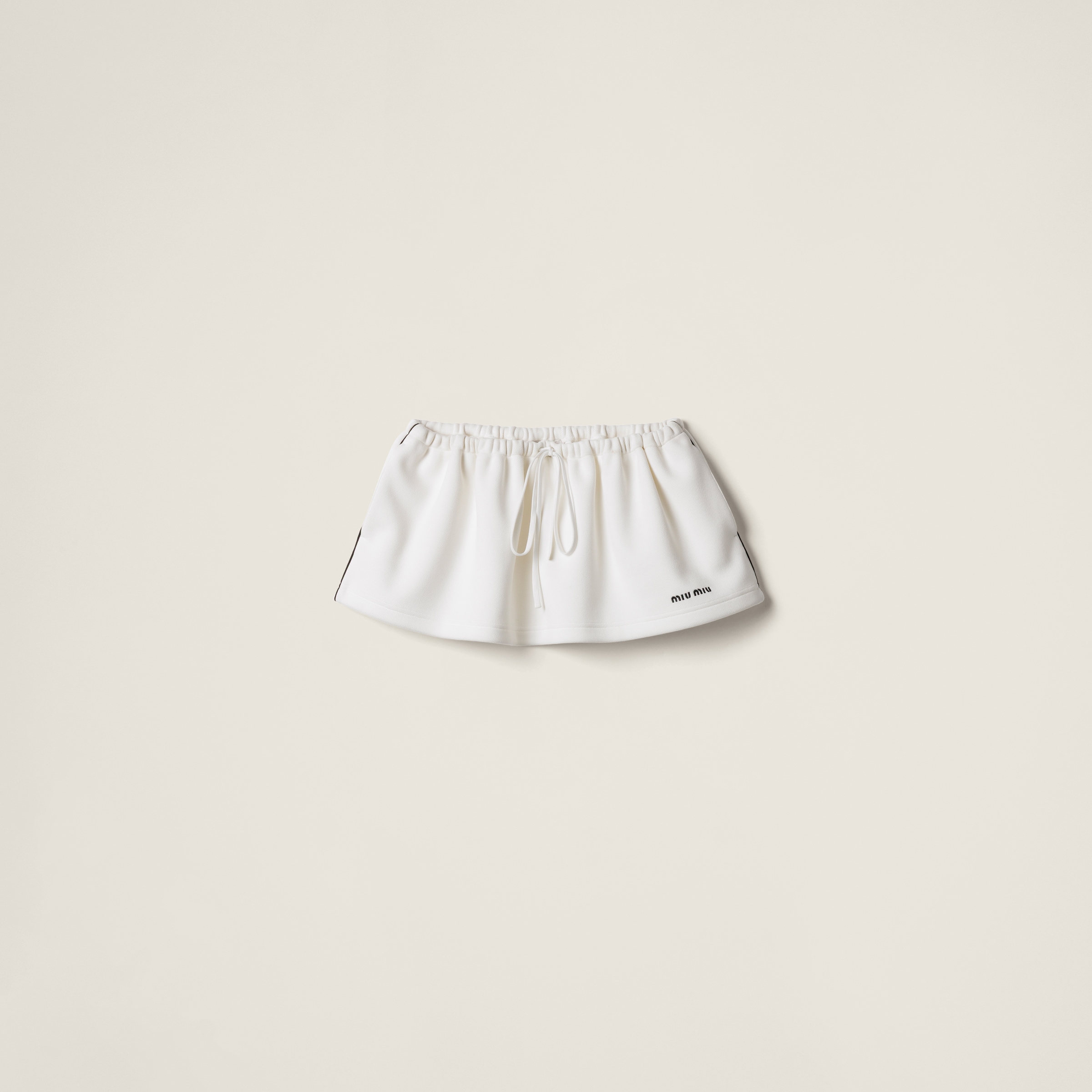 Bonded Piqué and Technical Jersey Miniskirt