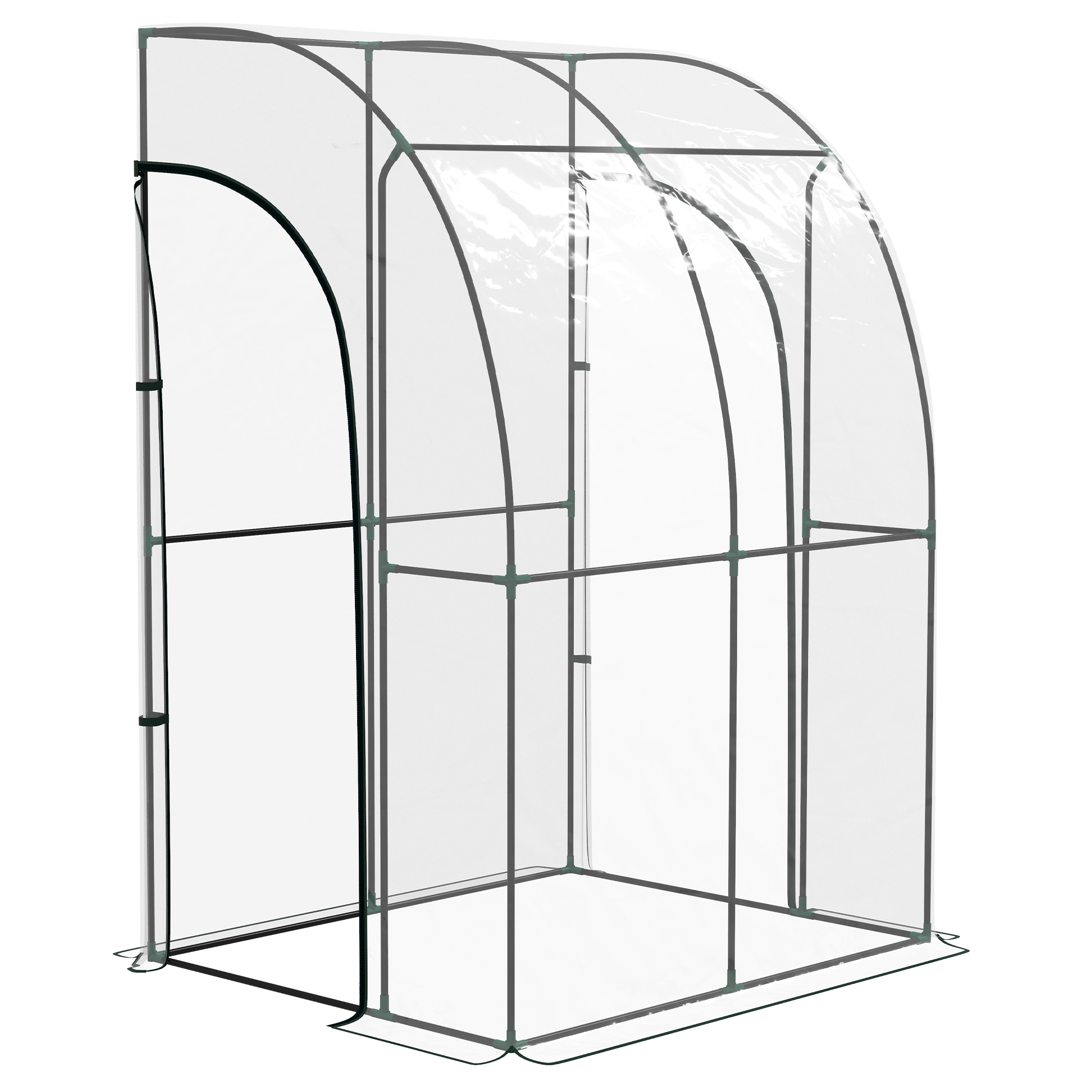 Outsunny 143cm X 118cm Walk-In Lean to Greenhouse, With Accessories