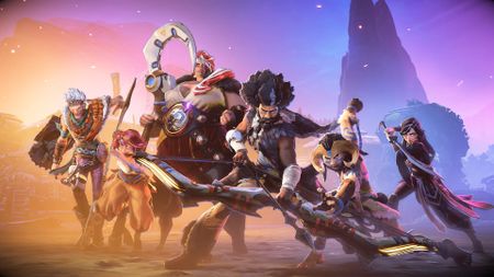 Horizon Hunters Gathering screenshot showing the team of hunters assembling together 