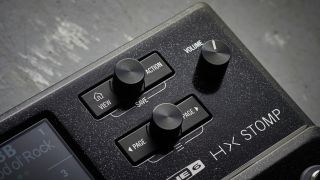 Close up of controls on the Line 6 HX Stomp