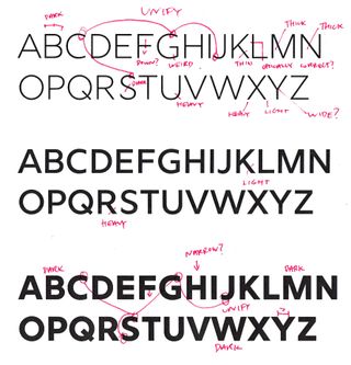 typeface with notes written on it