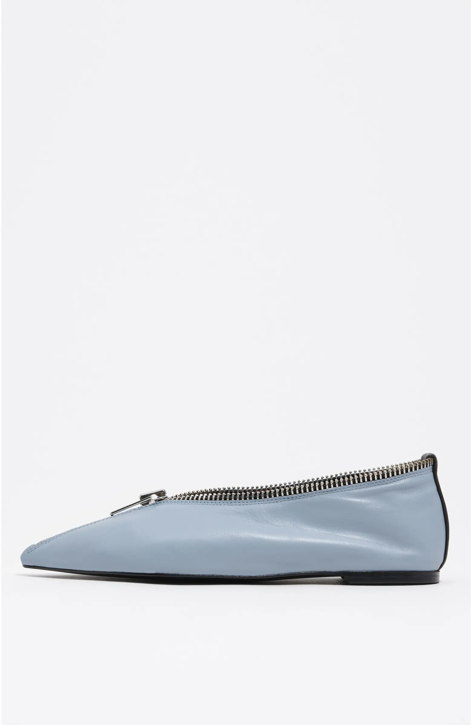 Bimba y Lola, Leather Zip Ballerina