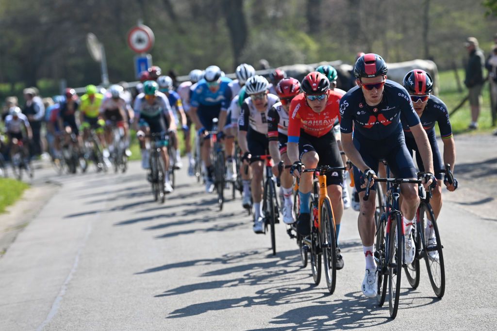 Illustration picture shows the pack of riders in action during the LiegeBastogneLiege one day cycling race 2595km from Liege to Liege Sunday 25 April 2021 in Liege BELGA PHOTO ERIC LALMAND Photo by ERIC LALMANDBELGA MAGAFP via Getty Images