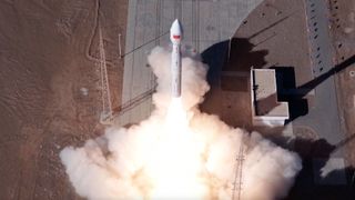 CAS Space's Kinetica-1 rocket launches two technical experiment satellites from the Jiuquan Satellite Launch Center on Nov. 9, 2025.