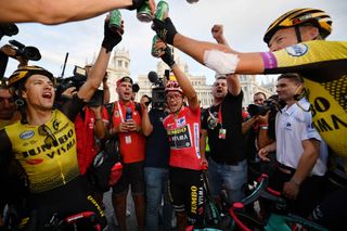 Jumbo-Visma celebrate Primoz Roglic's 2019 Vuelta a Espana victory