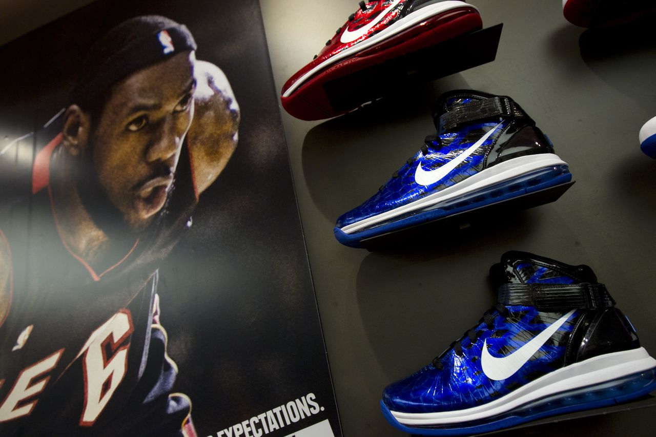 LeBron James&amp;#039; Nike sneakers on display