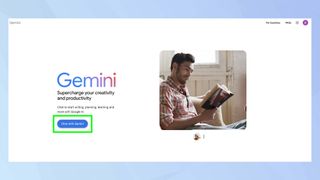 Google Gemini landing page 