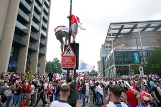England fans outside Wembley ahead of the Euro 2020 final in July
