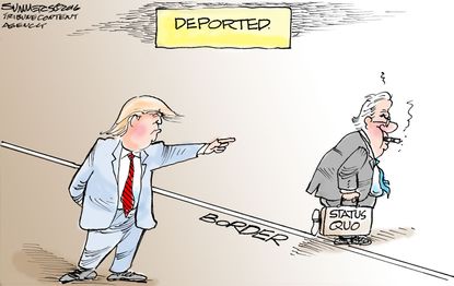Political cartoon U.S. 2016 election Donald Trump shakeup