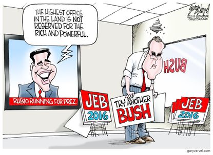 Political cartoon U.S. Jeb Bush Marco Rubio
