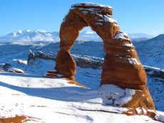 Arches National Park in snow