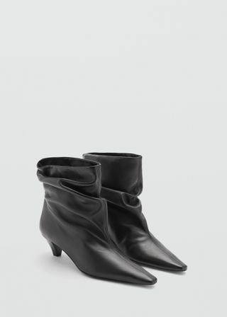 Kitten-Heel-Stiefel aus 100 % Leder – Damen | Amerikanische Mango