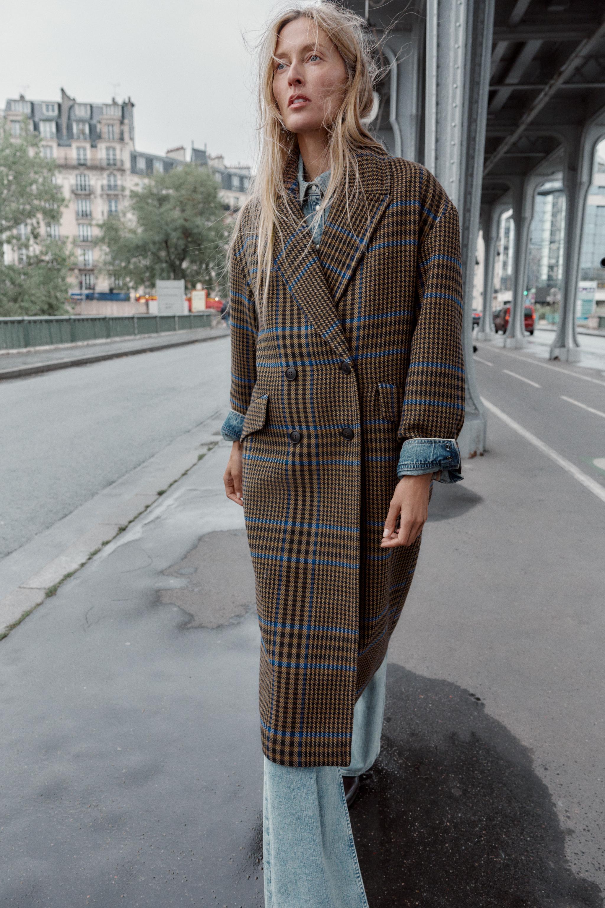 Oversized Plaid Coat