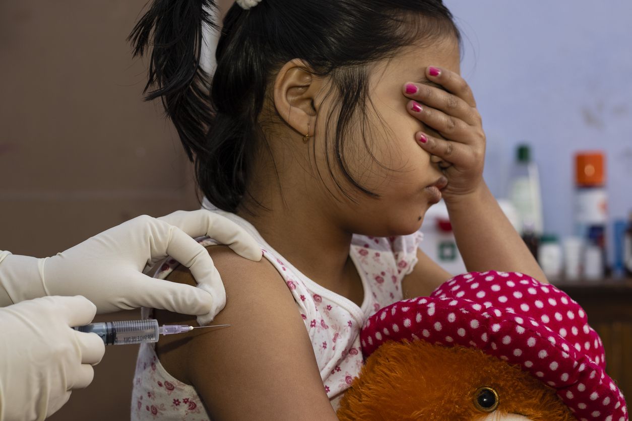 Child getting vaccine