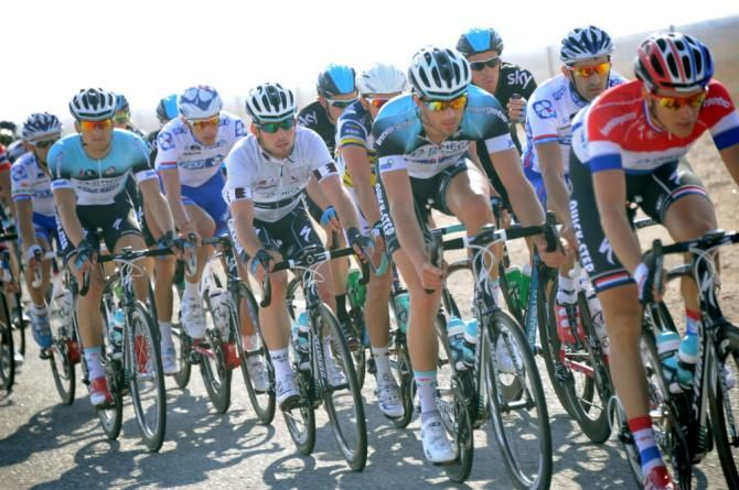 Cavendish is well protected by his team