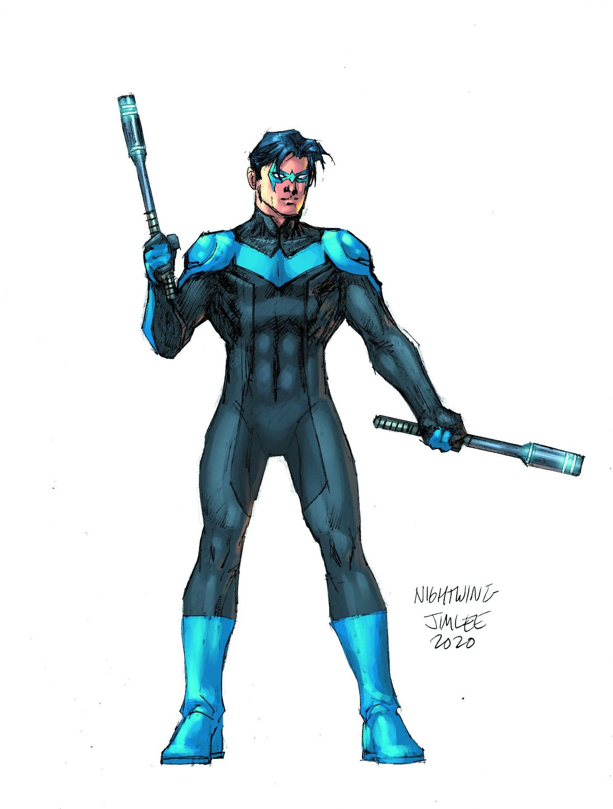 Gotham Knights Nightwing character design by Jim Lee