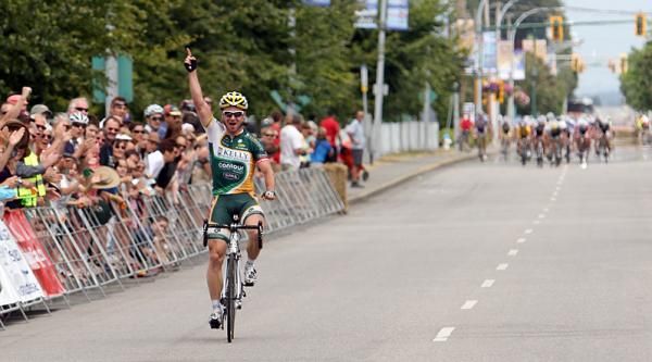 Zach Bell (Kelly Benefits Strategies) wins the Delta road race.
