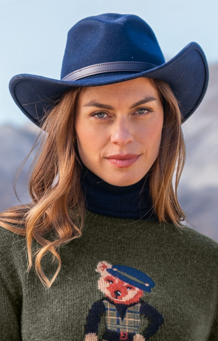 Ladies Felt Hat Navy