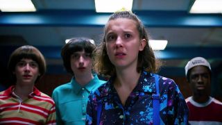 Millie Bobby Brown and the cast of Stranger Things in Season 3