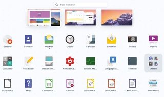 Desktop screenshot of the various apps available with Zorin OS 17