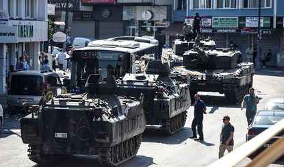 Tanks are abandoned in Turkish streets after a failed coup