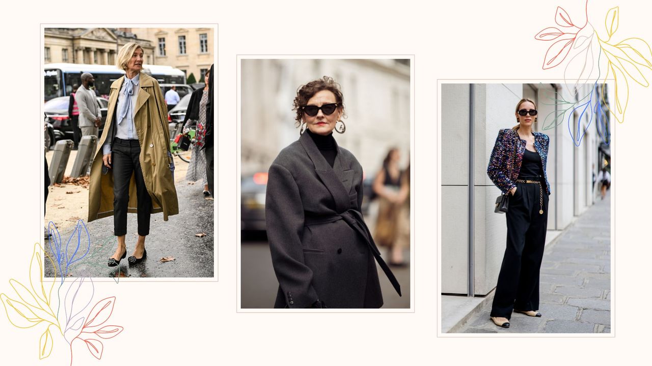 Three women on the street showing off the Upper East Side Grandmother trend 