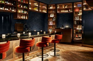 Interior of Black Lacquer bar at Hyde London City