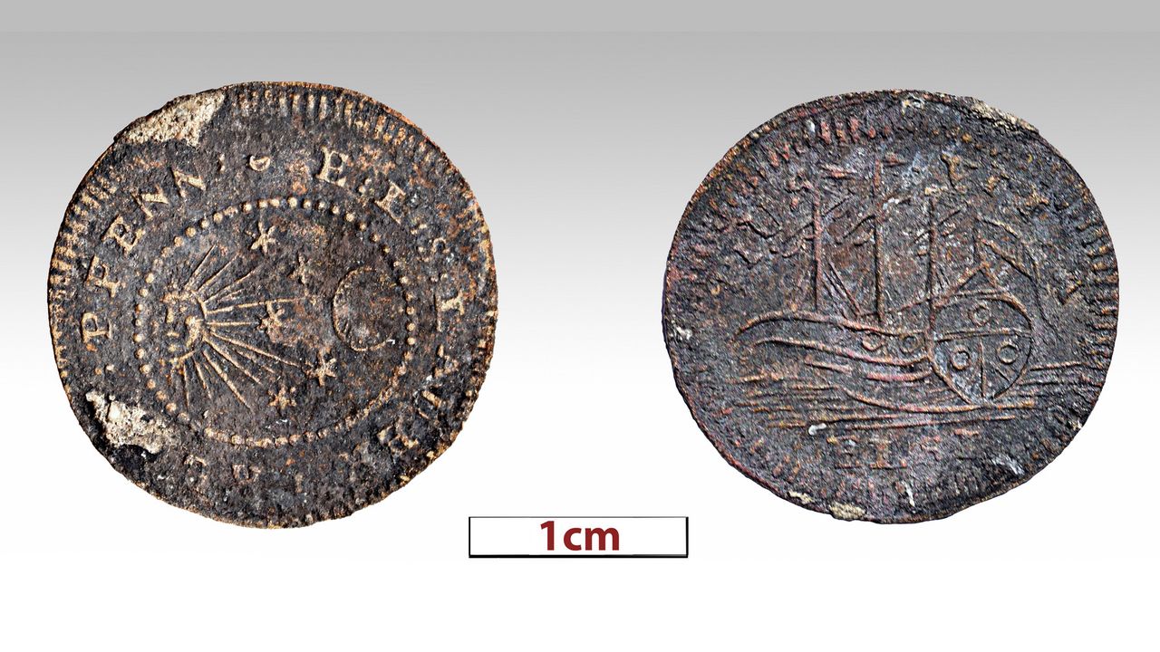 This metal coin or gaming piece recovered during the latest excavations is thought to have been used as a token in a card game.