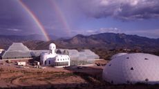 A rainbow over Biosphere 2.