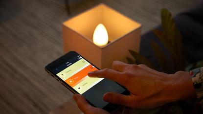 Philips Hue smart home lights being controlled with a smartphone app