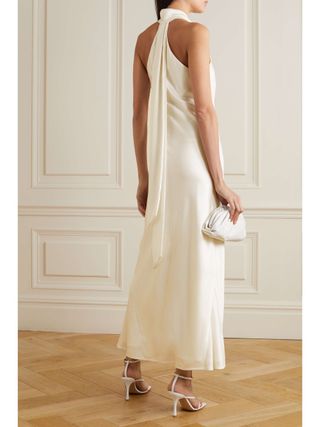 Pandora Satin Halterneck Midi Dress