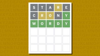 Wordle answer 796 on a yellow background