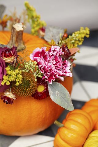 Pumpkin flower arrangements