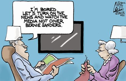 Political Cartoon U.S. Bernie Media Coverage 2016