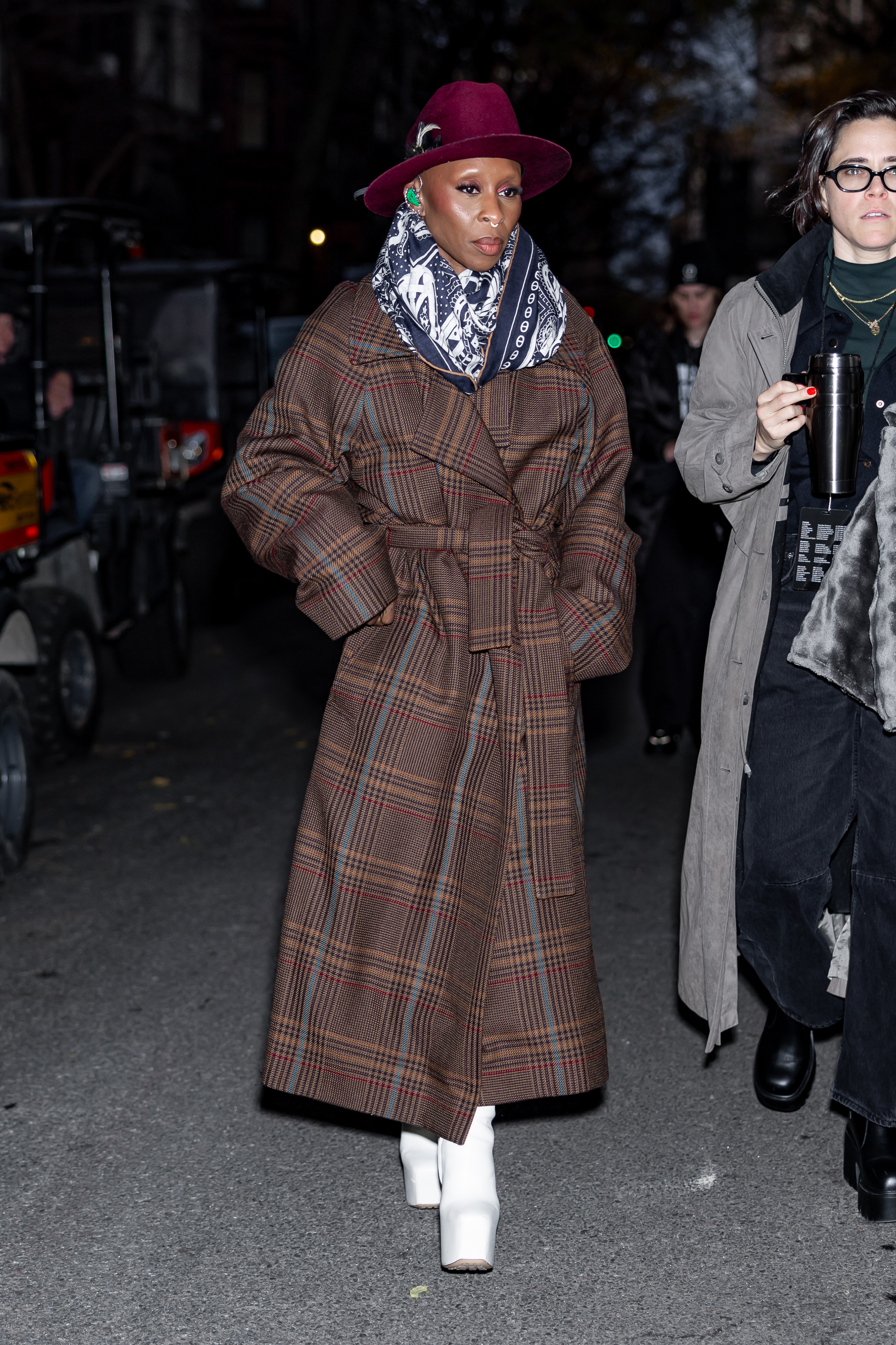 Cynthia Erivo is seen on the Upper West Side on November 27, 2025 in New York City.
