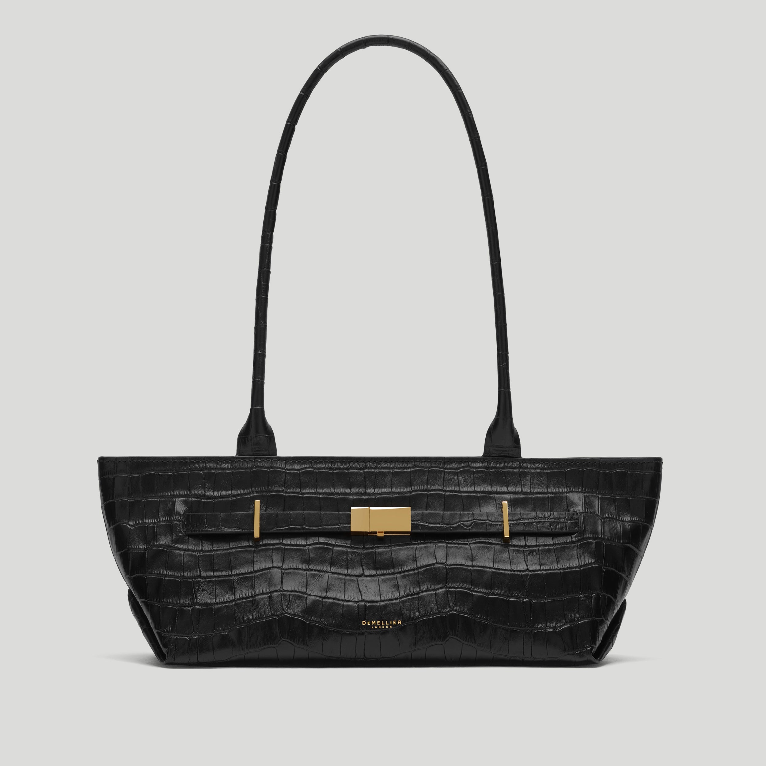 The New York Shoulder | Black Croc-Effect | Demellier