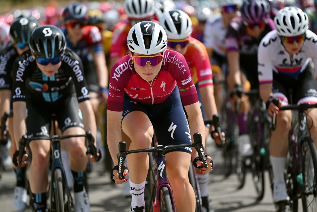 PILAR DE LA HORADADA SPAIN MAY 02 Demi Vollering of The Netherlands and Team SD Worx Pink UCI Womens WorldTour Leader Jersey compete during the 9th La Vuelta Femenina 2023 Stage 2 a 1058km stage from Orihuela to Pilar de la Horadada UCIWWT on May 02 2023 in Pilar de la Horadada Spain Photo by Dario BelingheriGetty Images