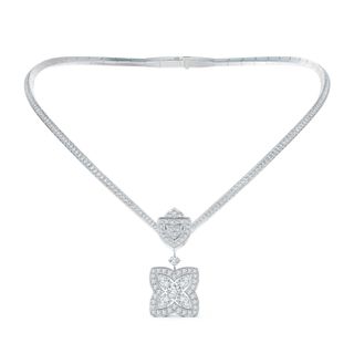 Enchanted Lotus Necklace in White Gold