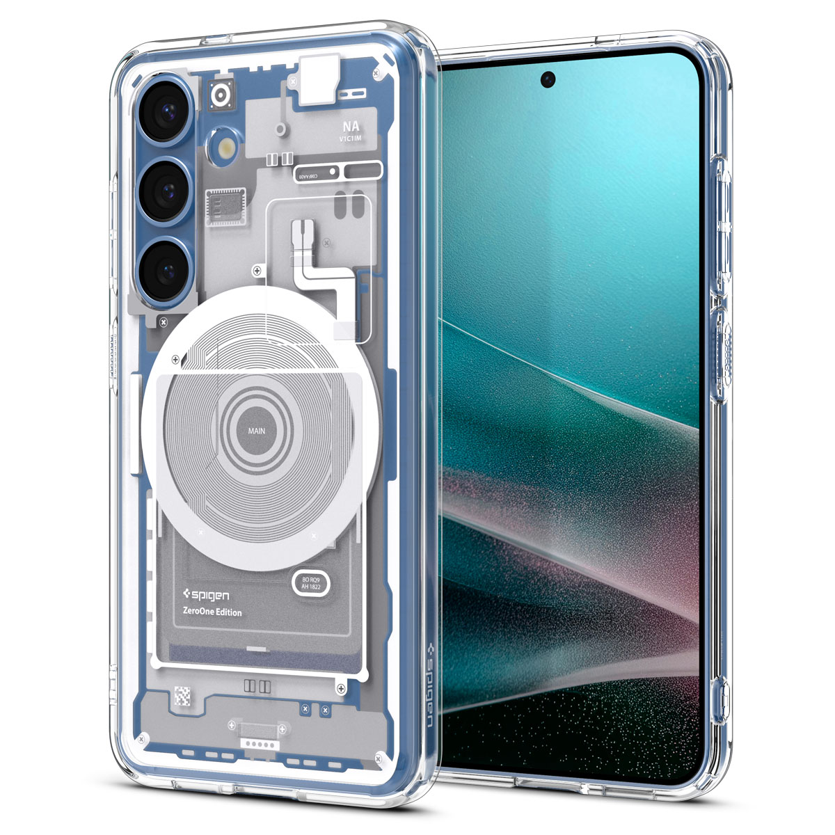 Spigen Ultra Hybrid MagFit for Galaxy S25 in Zero One White teardown colorway