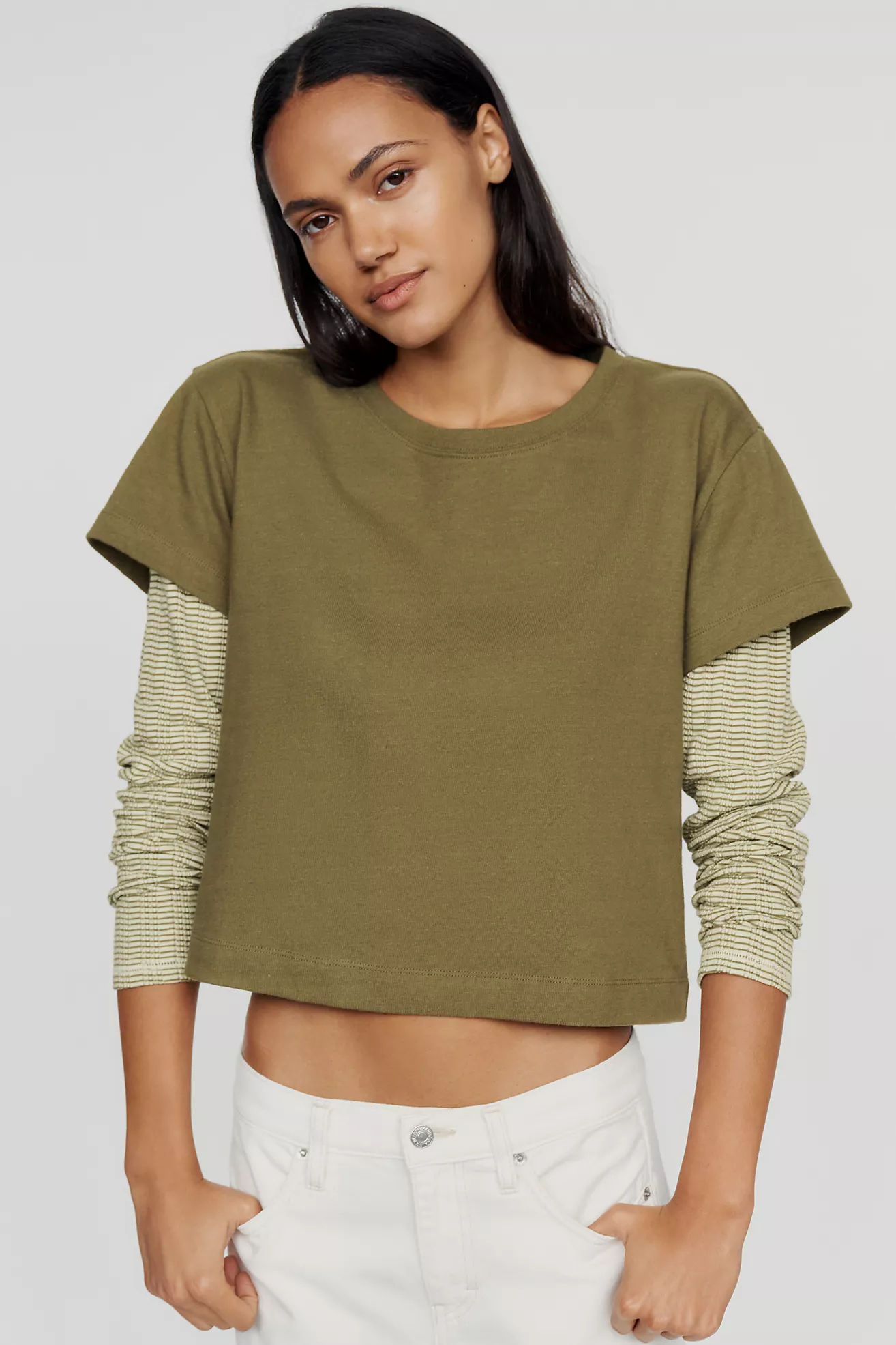 Pilcro Twofer Long Sleeve Tee