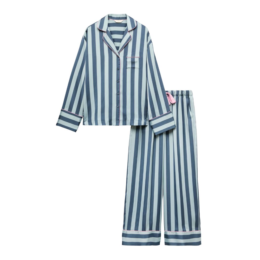 M&amp;amp;S, Dream Satin Striped Revere Pyjama Set