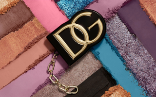 Dolce & Gabbana Eye Dare You! Multi-Use palette on top of swatches of its pigments