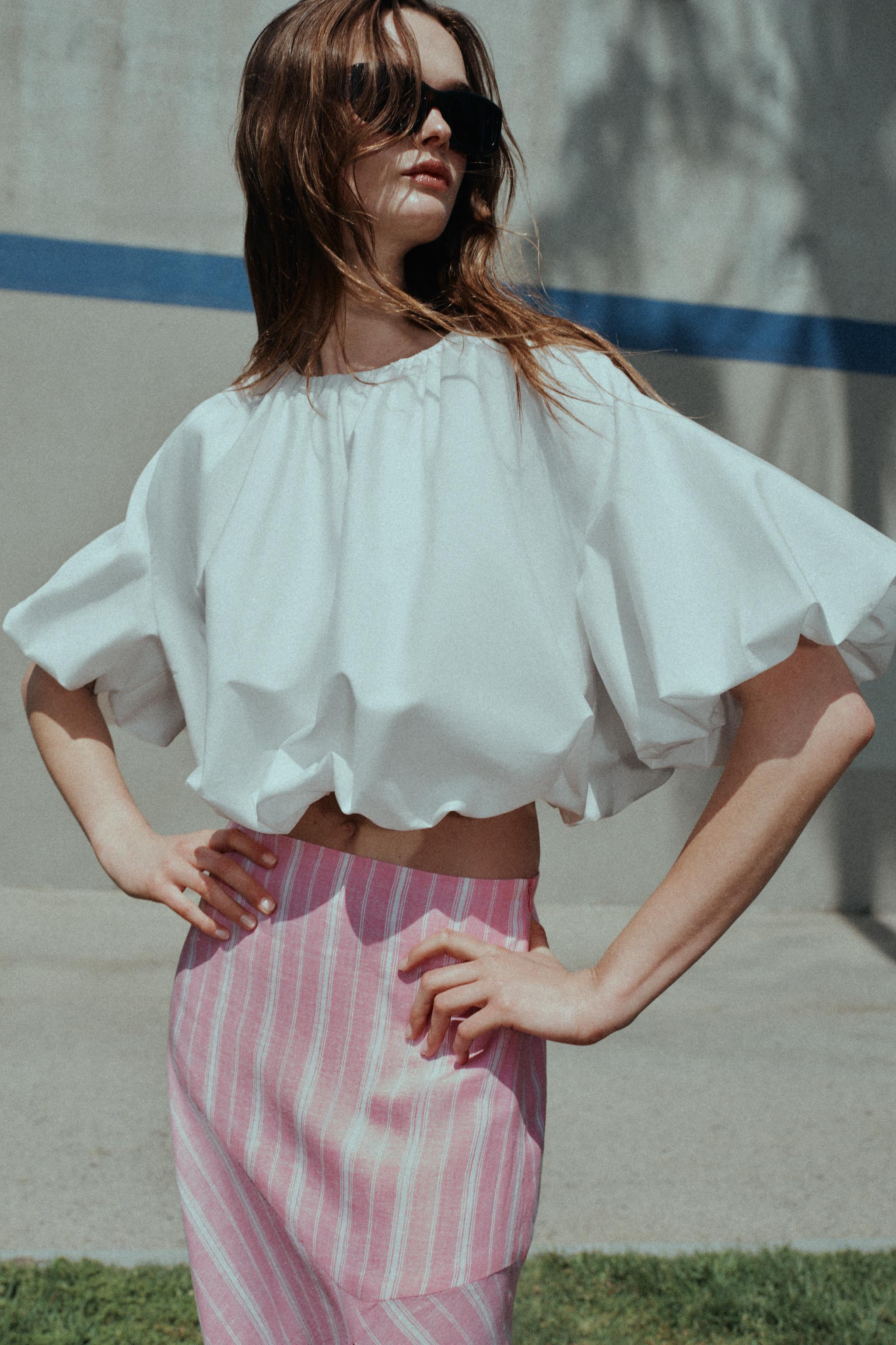 Balloon Poplin Top