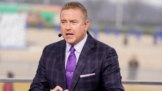 Kirk Herbstreit at ESPN College Game Day during a game between Georgia Bulldogs and LSU Tigers at Mercedes Benz Stadium on December 7, 2019 in Atlanta, Georgia.