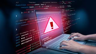 Caution sign data unlocking hackers. Malicious software, virus and cybercrime, System warning hacked alert, cyberattack on online network, data breach, risk of website