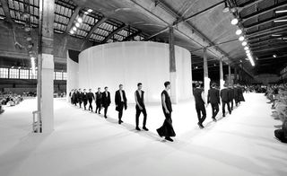 Models on runway