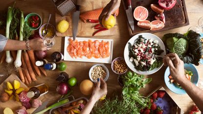 A table full of tasty Nordic diet foods