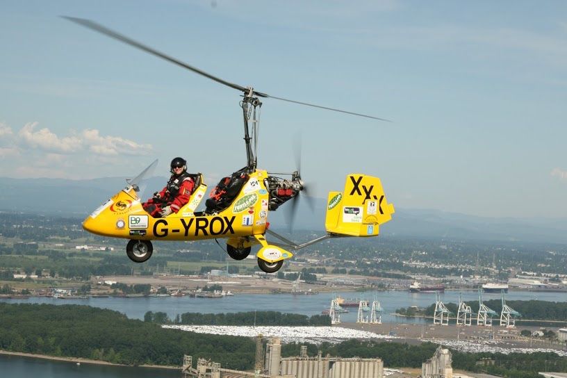 Gyrocopter in flight