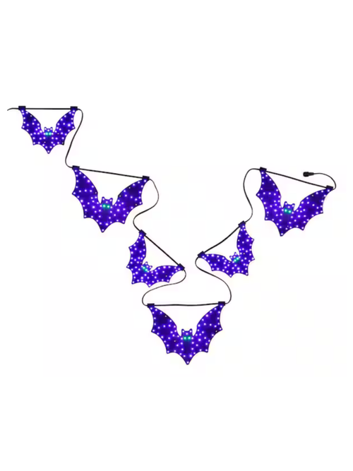 5 in and 10 in Halloween Classics Twinkling LED Bats-6-Piece L5