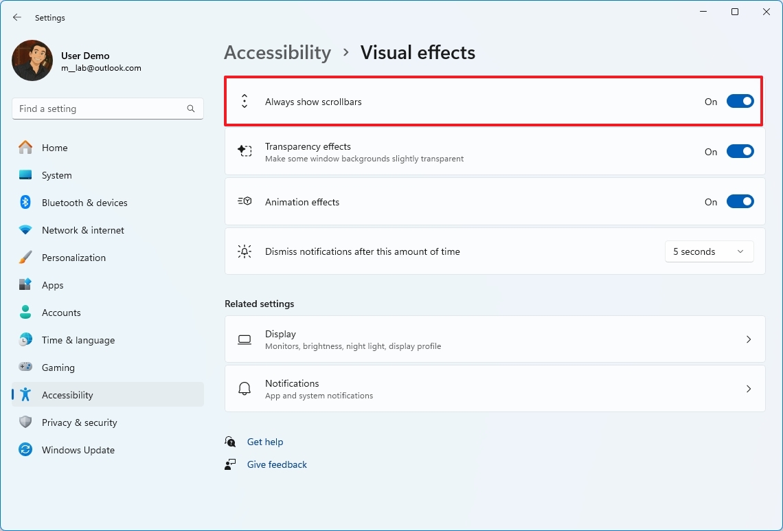 Always show scrollbars